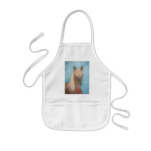 equine picture of chestnut mare horse kids apron