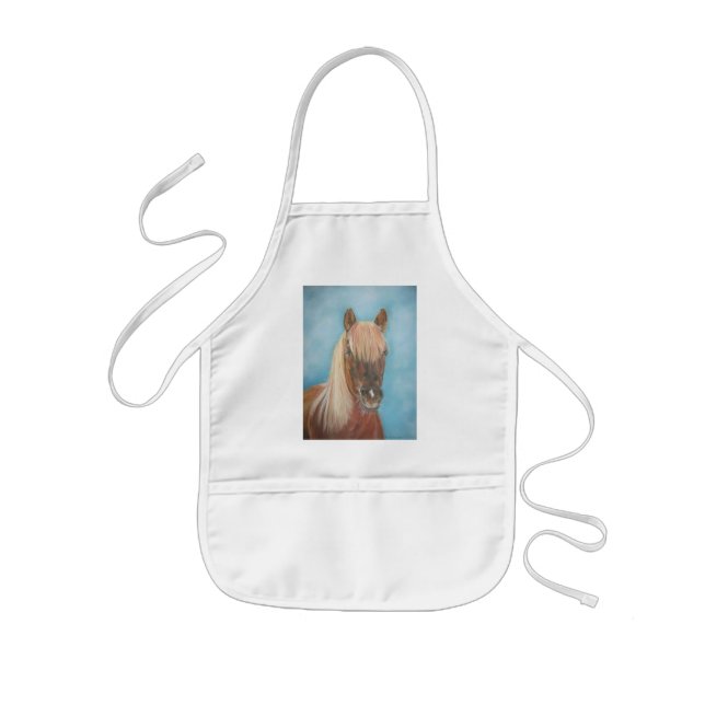 equine picture of chestnut mare horse kids apron (Front)
