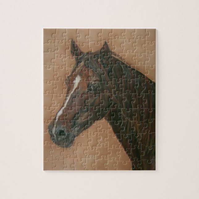 equine portrait of chestnut mare brown horse jigsaw puzzle (Vertical)