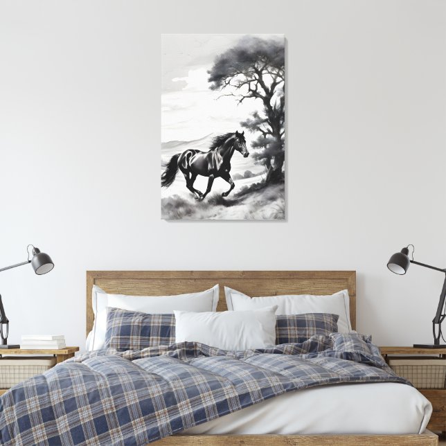 Equine Rage Canvas Print (Insitu(Bedroom))