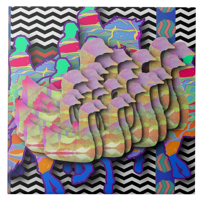 Equine Riders and Wildlife Duck Menagerie Tile (Front)