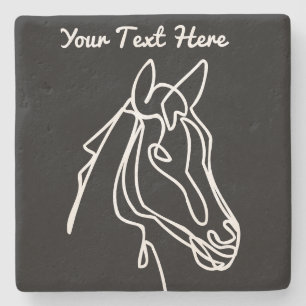 Equine stone coaster with beautiful horse drawing