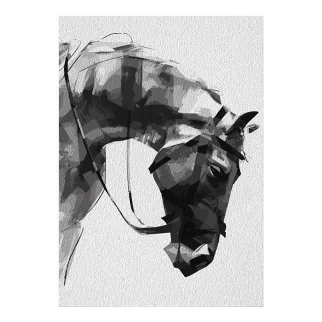 Equine Strength in Monochrome Photo Print (Front)