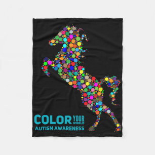 Equine Therapy Autism Awareness Horse Gift Fleece Blanket