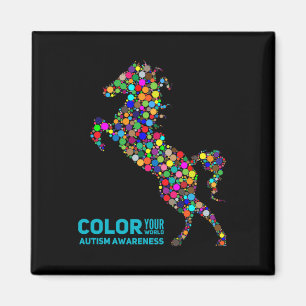 Equine Therapy Autism Awareness Horse Gift Magnet