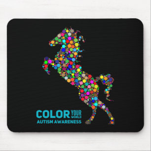Equine Therapy Autism Awareness Horse Gift Mouse Mat