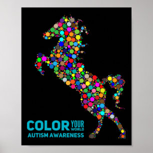 Equine Therapy Autism Awareness Horse Gift  Poster