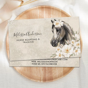 Equine Vintage Horse Floral Personalise Equestrian Business Card