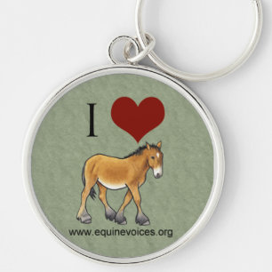 Equine Voices I Love Gulliver Green Keychain