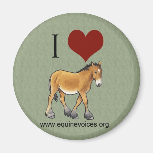 Equine Voices I Love Gulliver Green Magnet (Front)