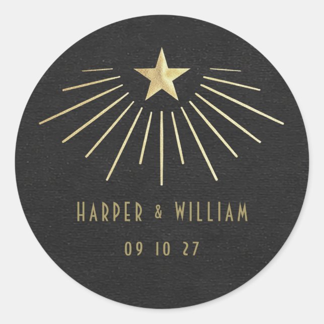 Equinox Celestial Starburst Wedding Stickers (Front)