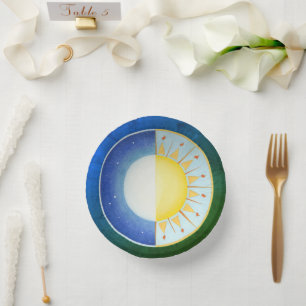 Equinox Sun and Moon Paper Plate