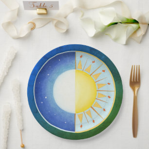 Equinox Sun and Moon Paper Plate