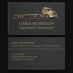 Equipment Transport Services Trucking Professional Business Card
