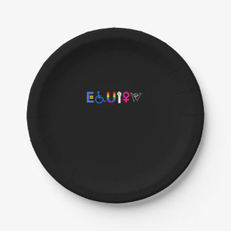 _EQUITY_ Equal Rights LGBTQ Ally Unity Pride Femin Paper Plate