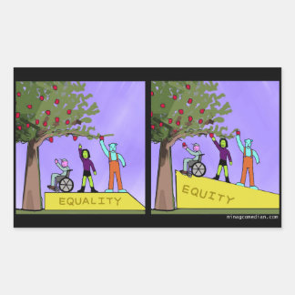Equity vs Equality Rectangular Sticker
