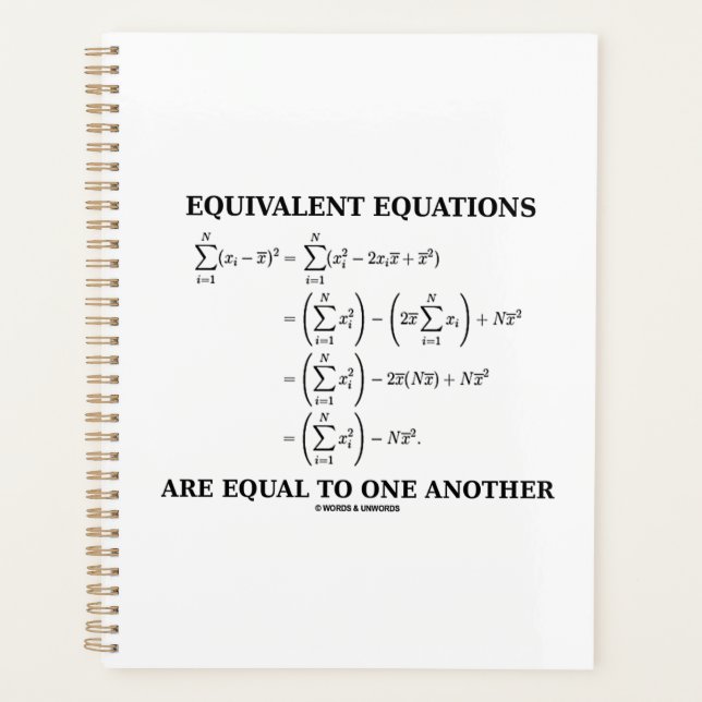 Equivalent Equations Are Equal To One Another Planner (Front)