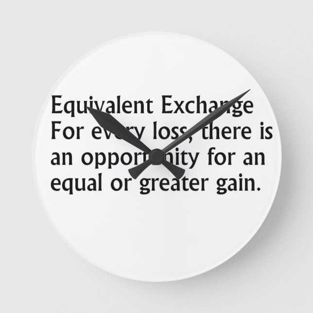 Equivalent Exchange Round Clock (Front)