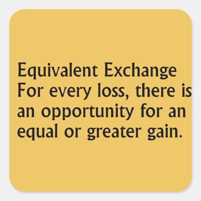 Equivalent Exchange Square Sticker (Front)