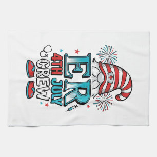 ER 4th July Crew Patriotic Gnome Shirt Design_1 Tea Towel