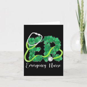 Er Emergency Nurse Stethoscope St. Patrick's Day S Card