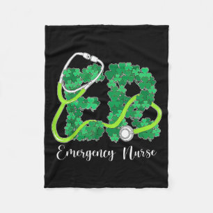 Er Emergency Nurse Stethoscope St. Patrick's Day S Fleece Blanket