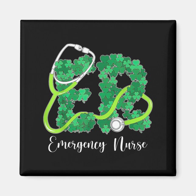 Er Emergency Nurse Stethoscope St. Patrick's Day S Magnet (Front)