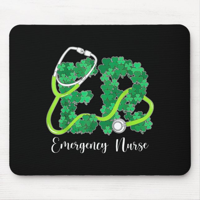Er Emergency Nurse Stethoscope St. Patrick's Day S Mouse Mat (Front)