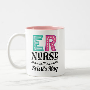 ER Emergency Room Nurse Personalised Two-Tone Coffee Mug