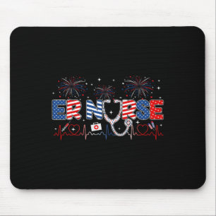Er Nurse 4th Of July American Flag Patriotic Usa S Mouse Mat