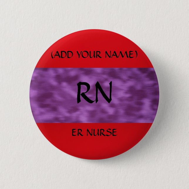 ER NURSE 6 CM ROUND BADGE (Front)