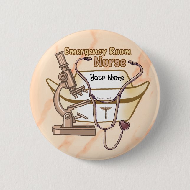 ER Nurse 6 Cm Round Badge (Front)