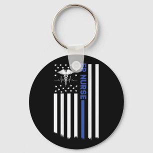 ER Nurse American Flag Nursing ER EMT Nurse Key Ring