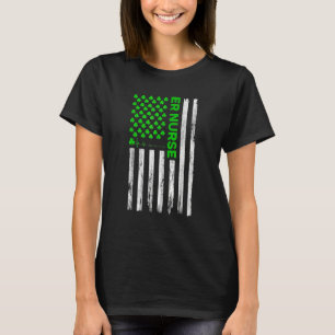 ER Nurse American Flag Shamrock St Patrick's Day 2 T-Shirt