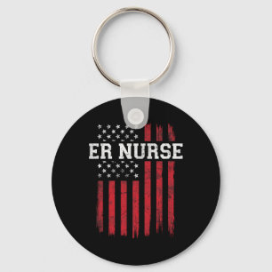 Er Nurse American Flag Usa Patriot Patriotic Nursi Key Ring
