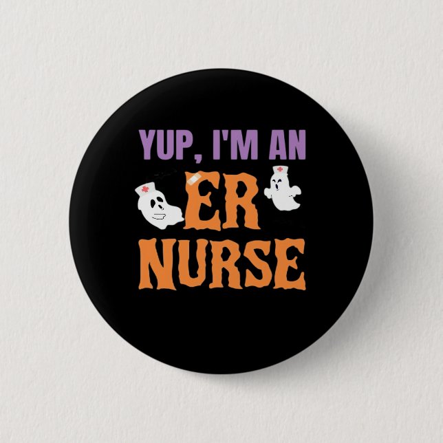 ER Nurse Boo Crew Emergency Room Nurse Halloween C 6 Cm Round Badge (Front)