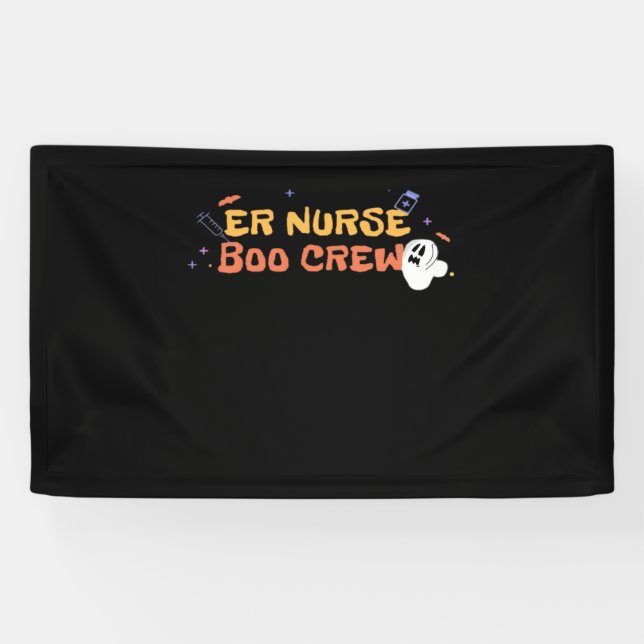 ER Nurse Boo Crew Emergency Room Nurse Halloween C Banner (Horizontal)