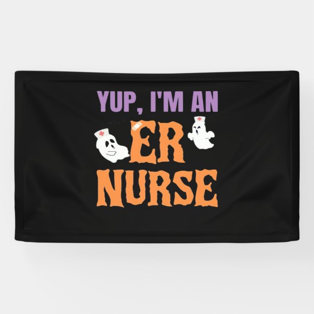 ER Nurse Boo Crew Emergency Room Nurse Halloween C Banner (Horizontal)