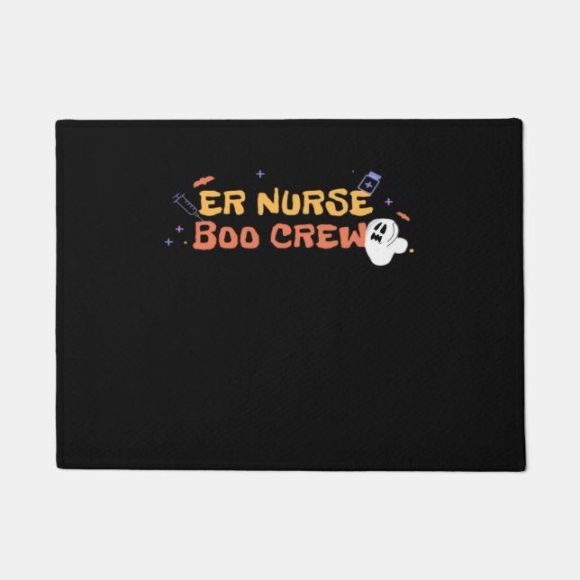 ER Nurse Boo Crew Emergency Room Nurse Halloween C Doormat (Front)