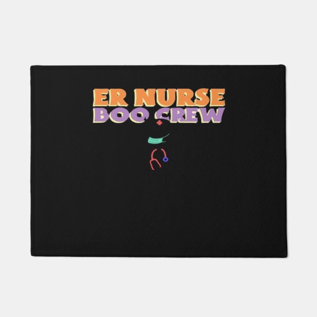 ER Nurse Boo Crew Emergency Room Nurse Halloween C Doormat (Front)