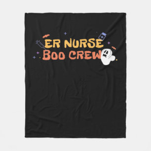 ER Nurse Boo Crew Emergency Room Nurse Halloween C Fleece Blanket
