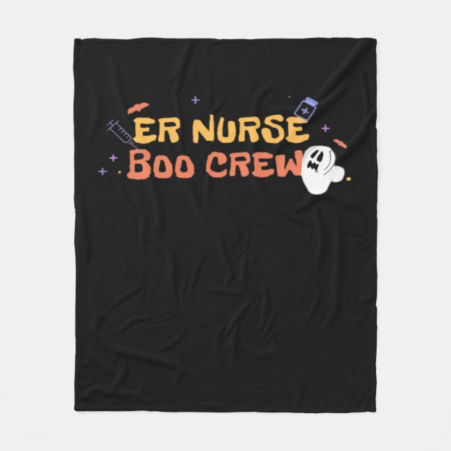 ER Nurse Boo Crew Emergency Room Nurse Halloween C Fleece Blanket (Front)