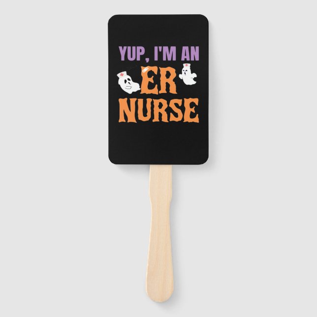 ER Nurse Boo Crew Emergency Room Nurse Halloween C Hand Fan (Front)