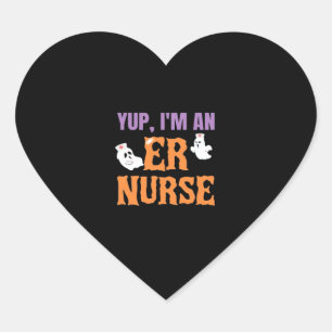 ER Nurse Boo Crew Emergency Room Nurse Halloween C Heart Sticker