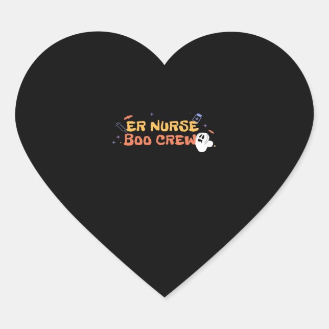 ER Nurse Boo Crew Emergency Room Nurse Halloween C Heart Sticker (Front)