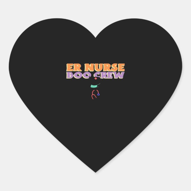 ER Nurse Boo Crew Emergency Room Nurse Halloween C Heart Sticker (Front)