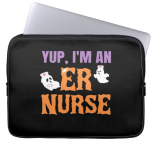 ER Nurse Boo Crew Emergency Room Nurse Halloween C Laptop Sleeve