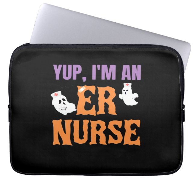 ER Nurse Boo Crew Emergency Room Nurse Halloween C Laptop Sleeve (Front)