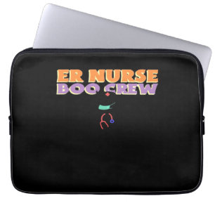 ER Nurse Boo Crew Emergency Room Nurse Halloween C Laptop Sleeve