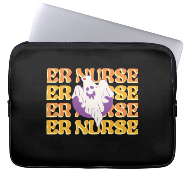 ER Nurse Boo Crew Emergency Room Nurse Halloween C Laptop Sleeve (Front)